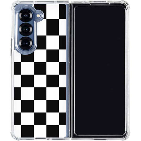 Black and White Checkered Galaxy Z Fold6 Clear Case